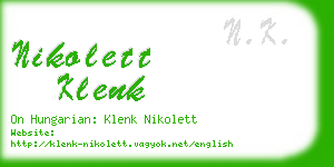 nikolett klenk business card